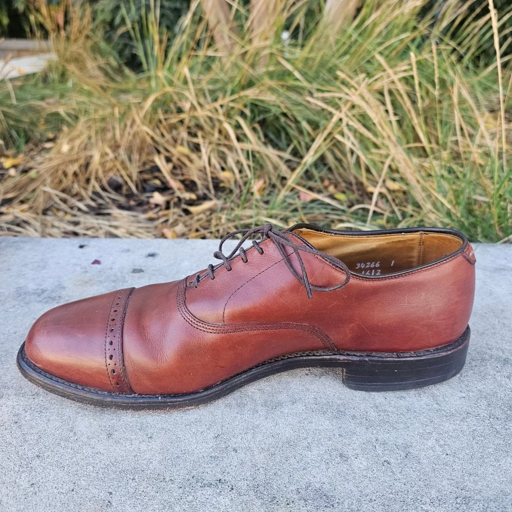 Allen Edmonds Byron Brown Leather Cap‎ Toe Oxford Dress Shoes Mens Size 9 D